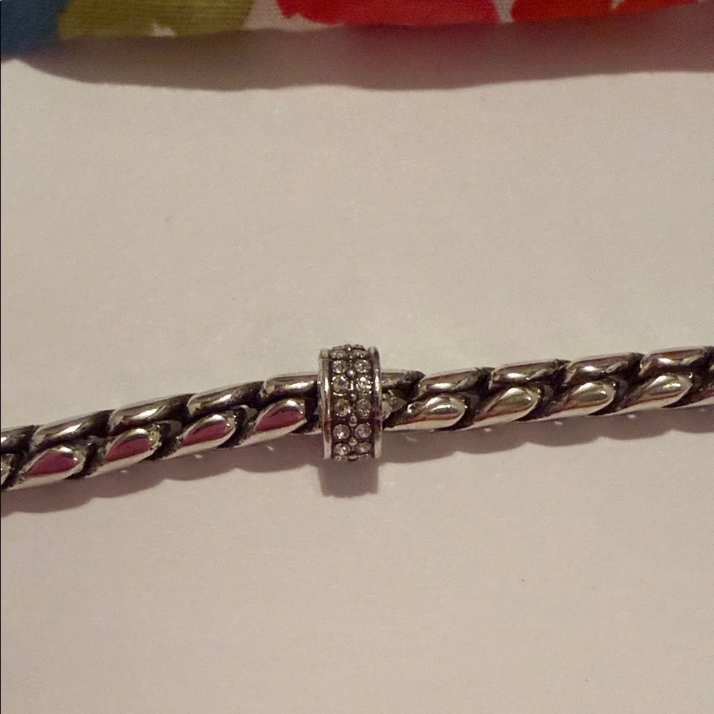 Brighton Silver Heart Charm Bracelet with Floral Drawstring Pouch - Multicolor - Picture 4 of 12